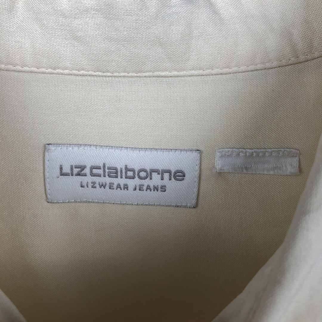 Liz Claiborne LIZWEAR JEANS Short-Sleeve Box Shirt, Women's Size L (Equivalent) unclear unbleached Vintage Second Hand