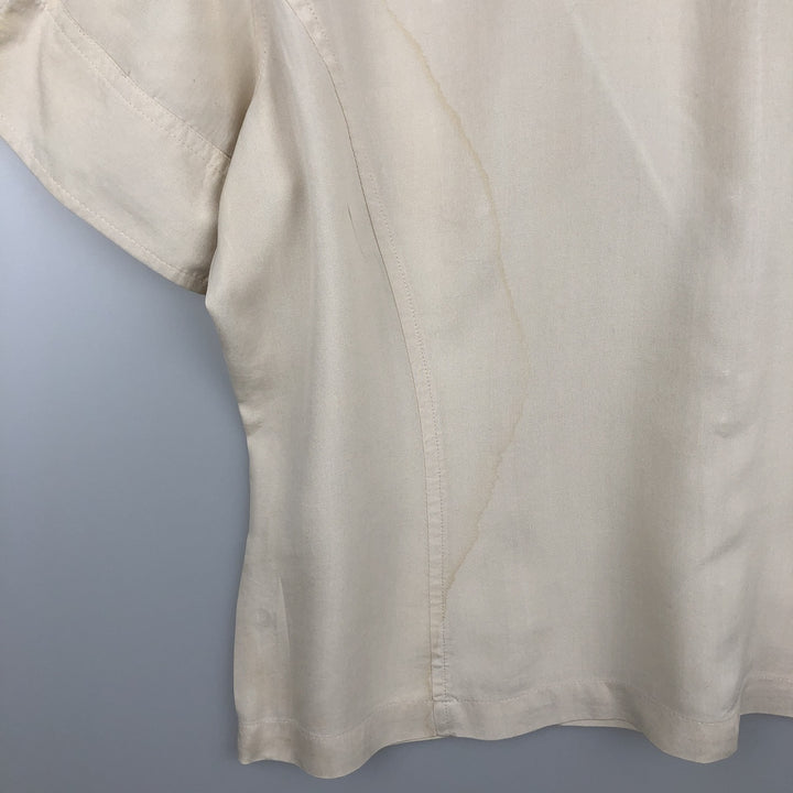 Liz Claiborne LIZWEAR JEANS Short-Sleeve Box Shirt, Women's Size L (Equivalent) unclear unbleached Vintage Second Hand