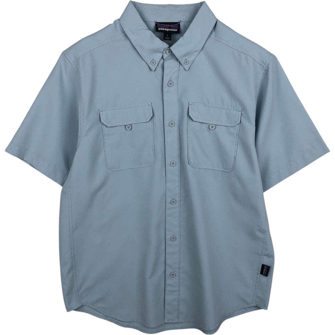 Patagonia Ripstop Short-Sleeve Button-Down Shirt, Men's Size S (approx.) unclear Blue type light blue Vintage Second Hand