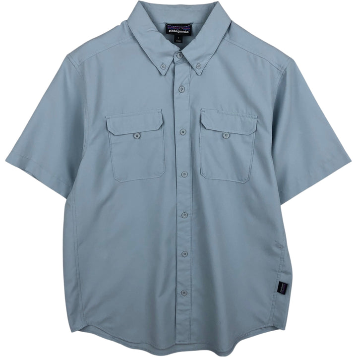 Patagonia Ripstop Short-Sleeve Button-Down Shirt, Men's Size S (approx.) unclear Blue type light blue Vintage Second Hand
