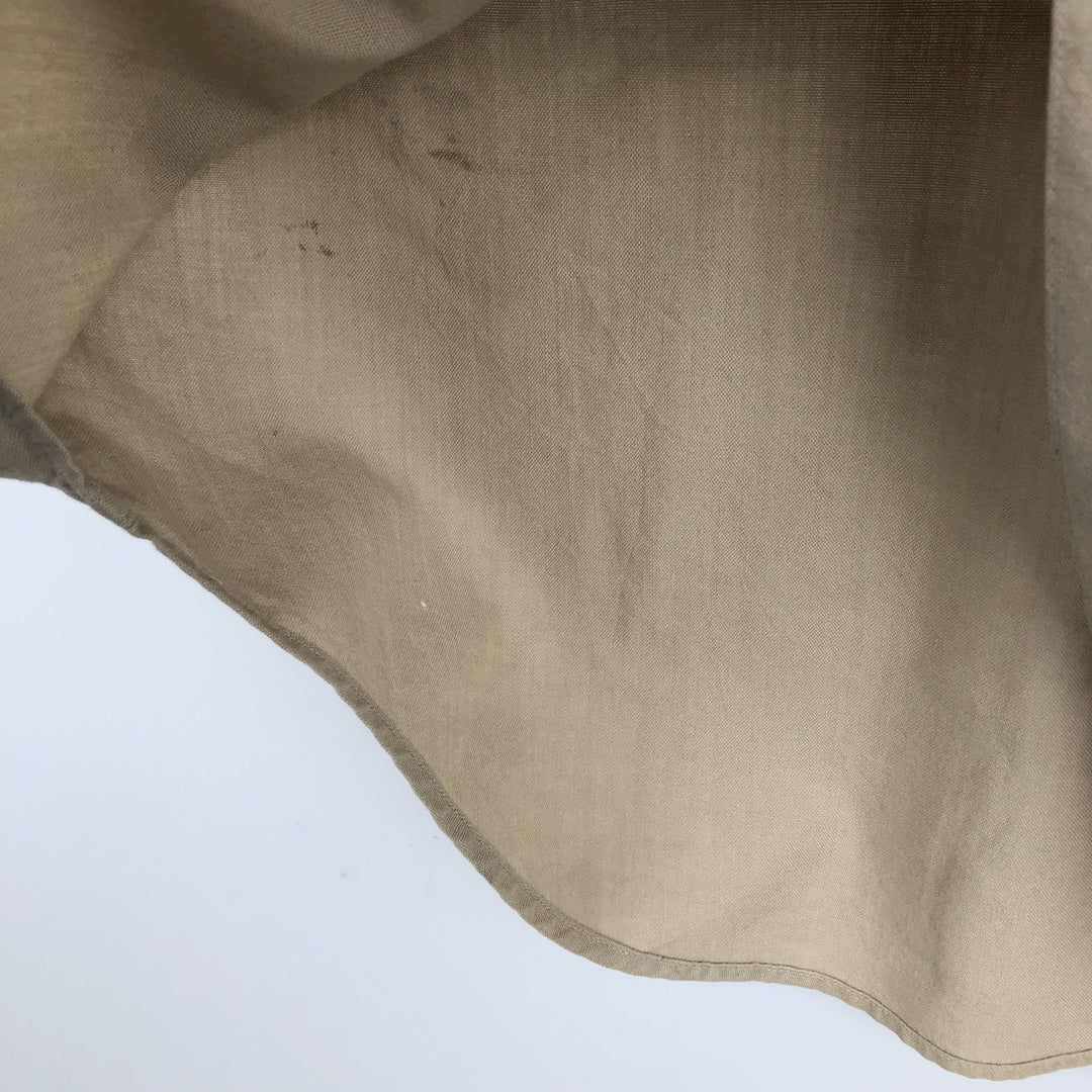 Round collar short-sleeved shirt, men's size M equivalent, vintage. unclear Khaki type beige Vintage Second Hand