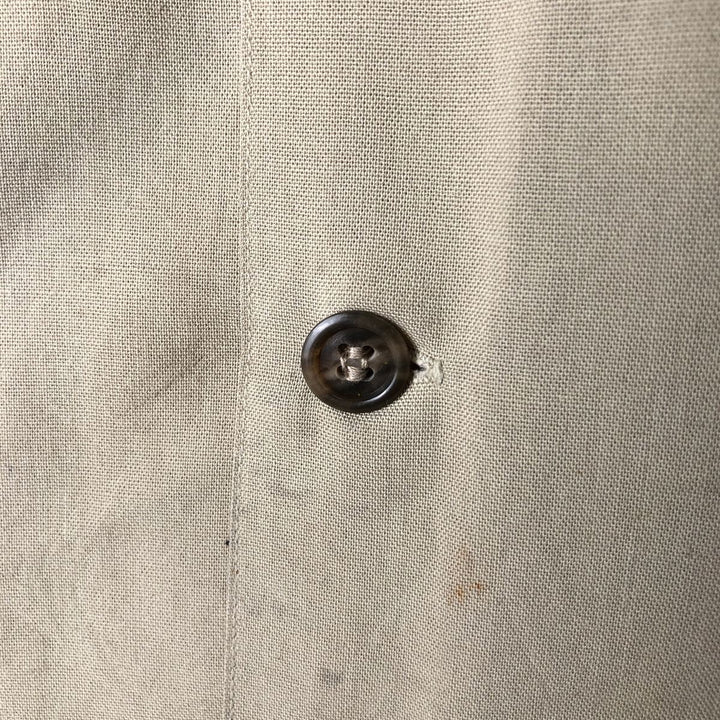 Round collar short-sleeved shirt, men's size M equivalent, vintage. unclear Khaki type beige Vintage Second Hand