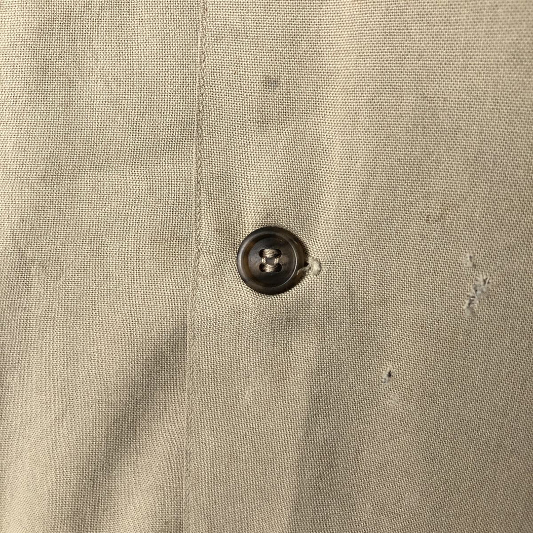 Round collar short-sleeved shirt, men's size M equivalent, vintage. unclear Khaki type beige Vintage Second Hand