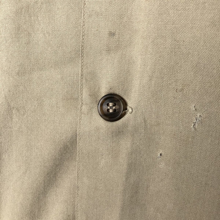 Round collar short-sleeved shirt, men's size M equivalent, vintage. unclear Khaki type beige Vintage Second Hand