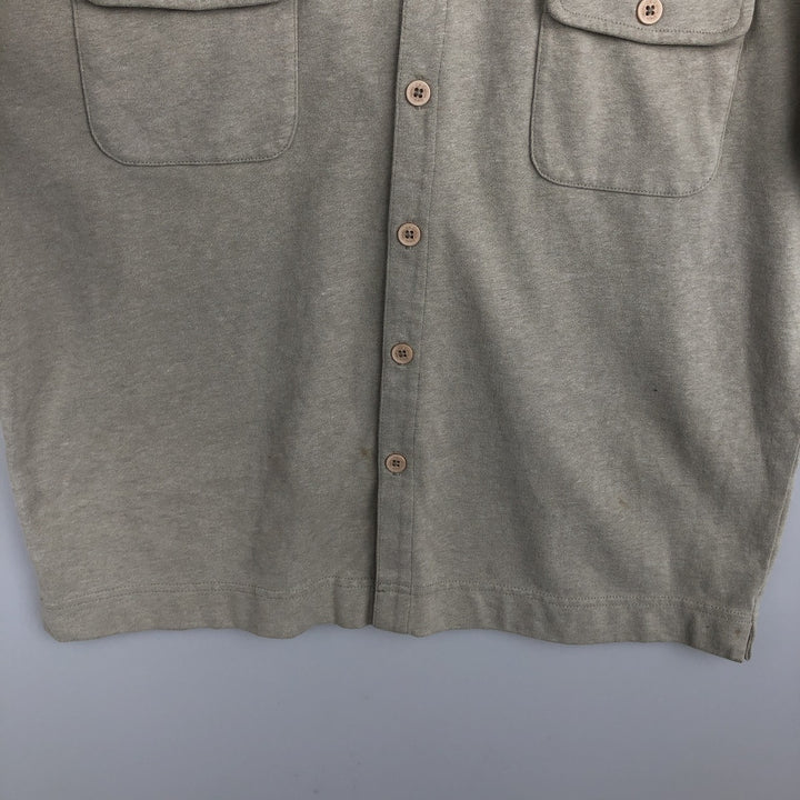 90s-00'S Calvin Klein Jeans Short-Sleeve Cotton Box Shirt, Men's Size M (approx.), Vintage cotton Khaki type sage green Vintage Second Hand