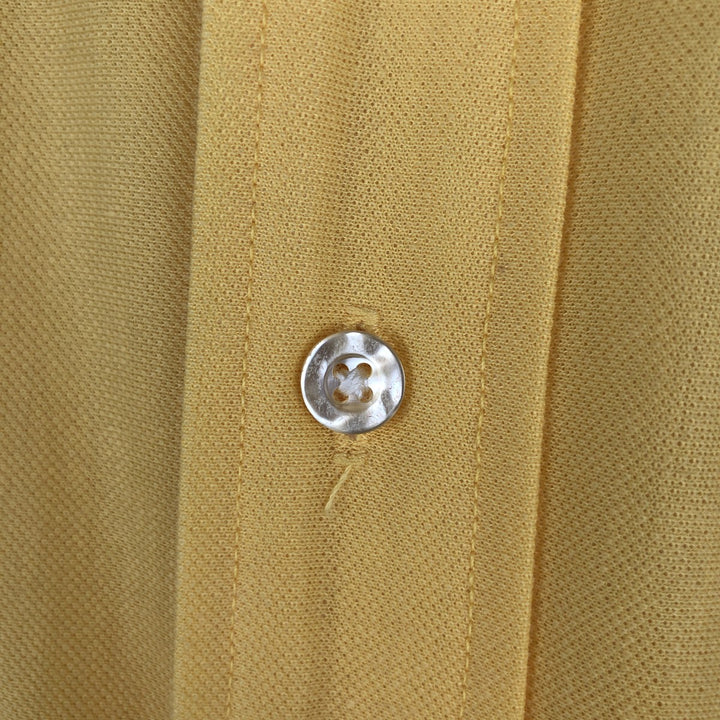 ~1970'S Sears KINGS ROAD Button-Down Short-Sleeve Poly-Cotton Shirt, Men's Size S (approx.) polyester yellow type Vintage Second Hand
