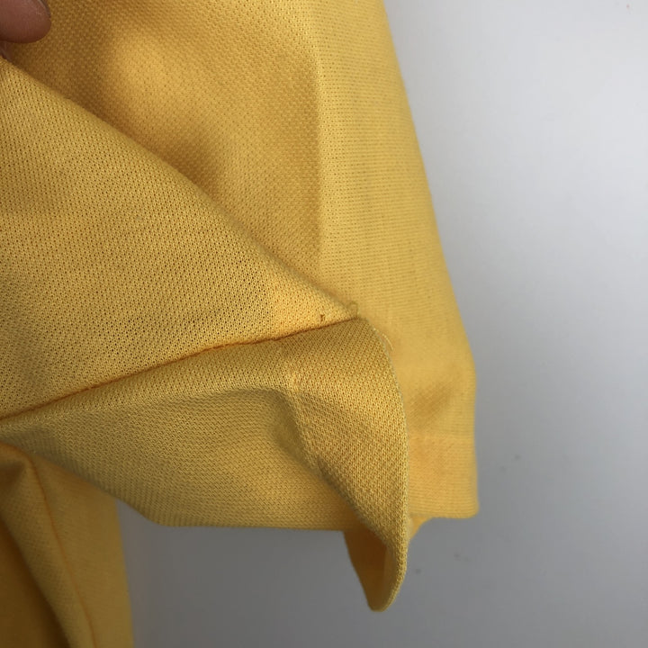 ~1970'S Sears KINGS ROAD Button-Down Short-Sleeve Poly-Cotton Shirt, Men's Size S (approx.) polyester yellow type Vintage Second Hand