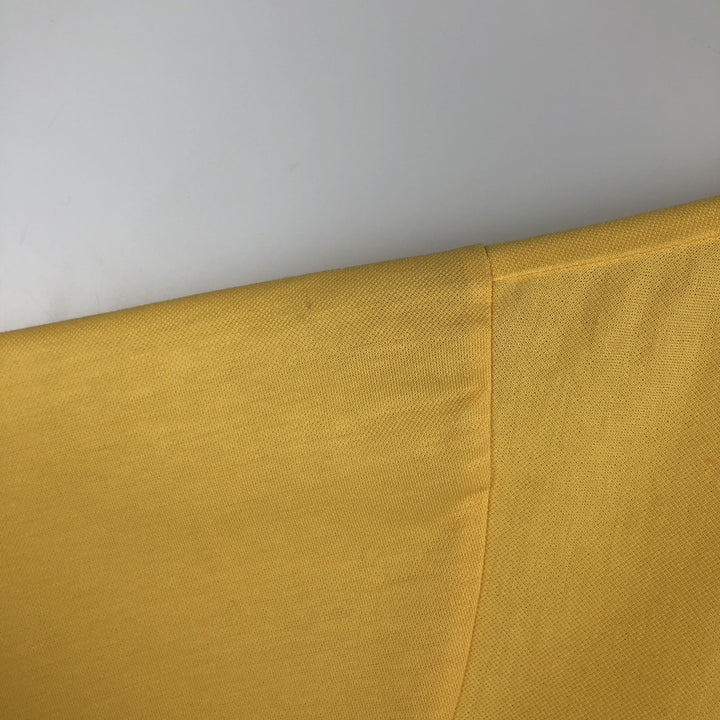 ~1970'S Sears KINGS ROAD Button-Down Short-Sleeve Poly-Cotton Shirt, Men's Size S (approx.) polyester yellow type Vintage Second Hand