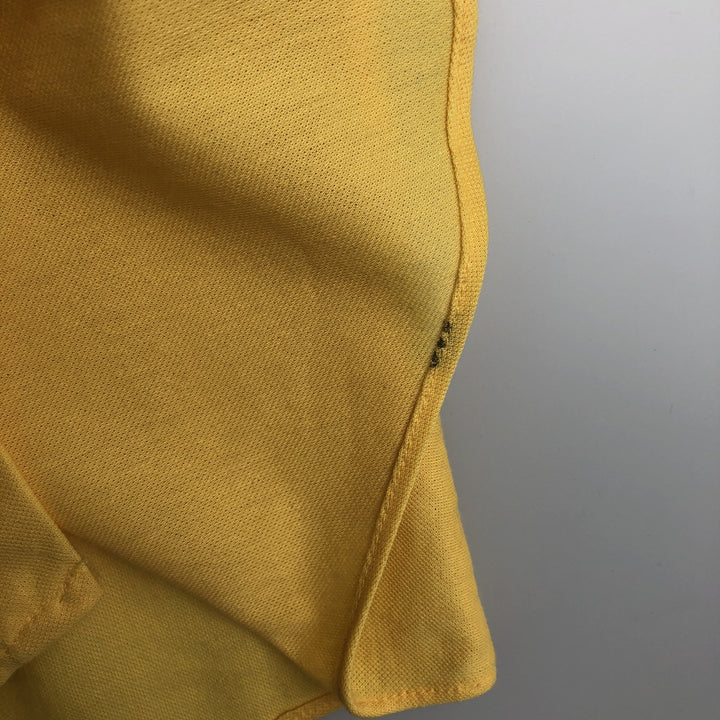 ~1970'S Sears KINGS ROAD Button-Down Short-Sleeve Poly-Cotton Shirt, Men's Size S (approx.) polyester yellow type Vintage Second Hand