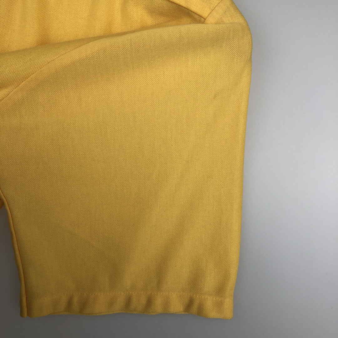 ~1970'S Sears KINGS ROAD Button-Down Short-Sleeve Poly-Cotton Shirt, Men's Size S (approx.) polyester yellow type Vintage Second Hand