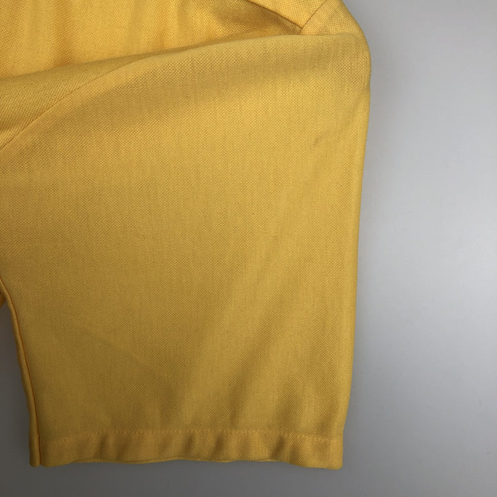 ~1970'S Sears KINGS ROAD Button-Down Short-Sleeve Poly-Cotton Shirt, Men's Size S (approx.) polyester yellow type Vintage Second Hand