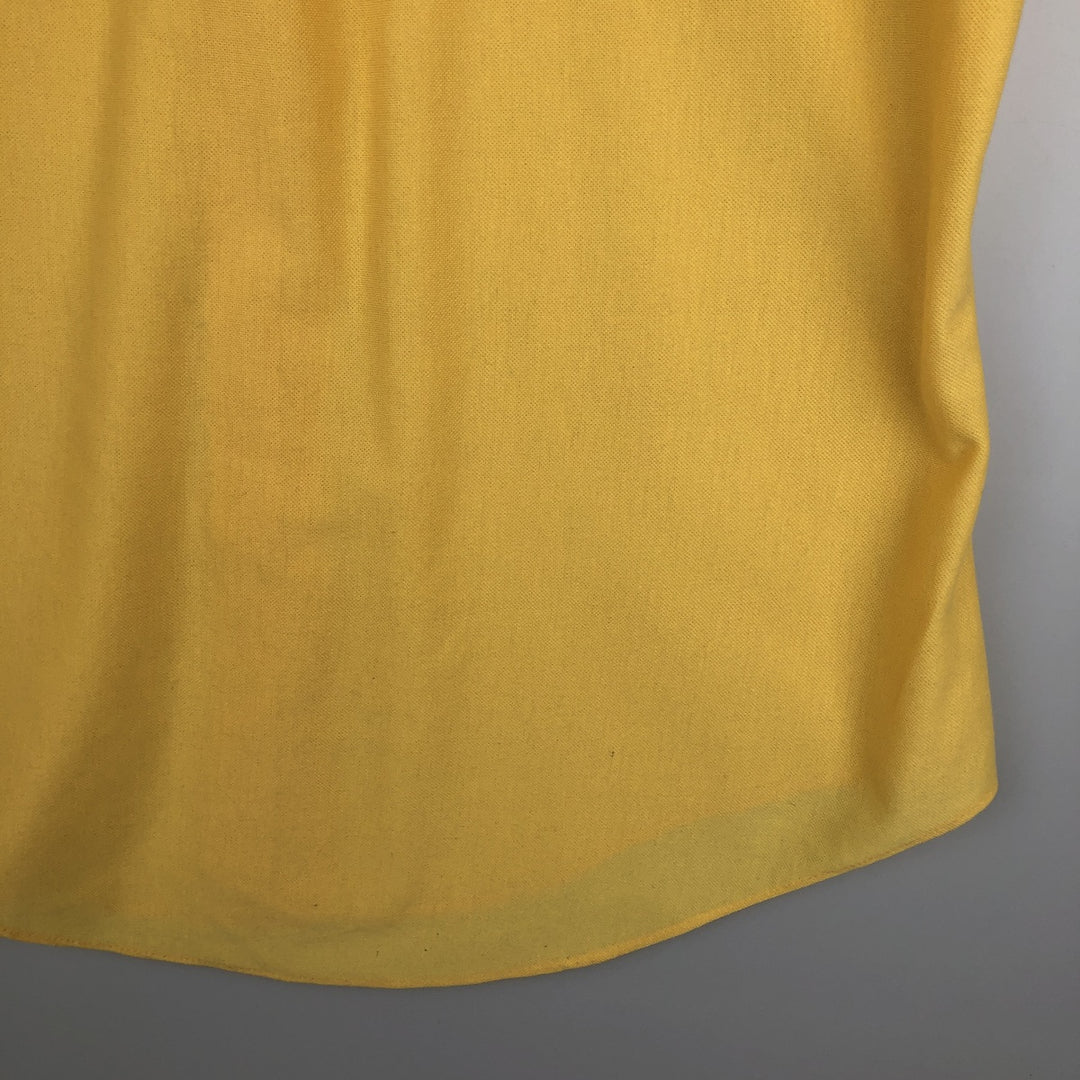 ~1970'S Sears KINGS ROAD Button-Down Short-Sleeve Poly-Cotton Shirt, Men's Size S (approx.) polyester yellow type Vintage Second Hand