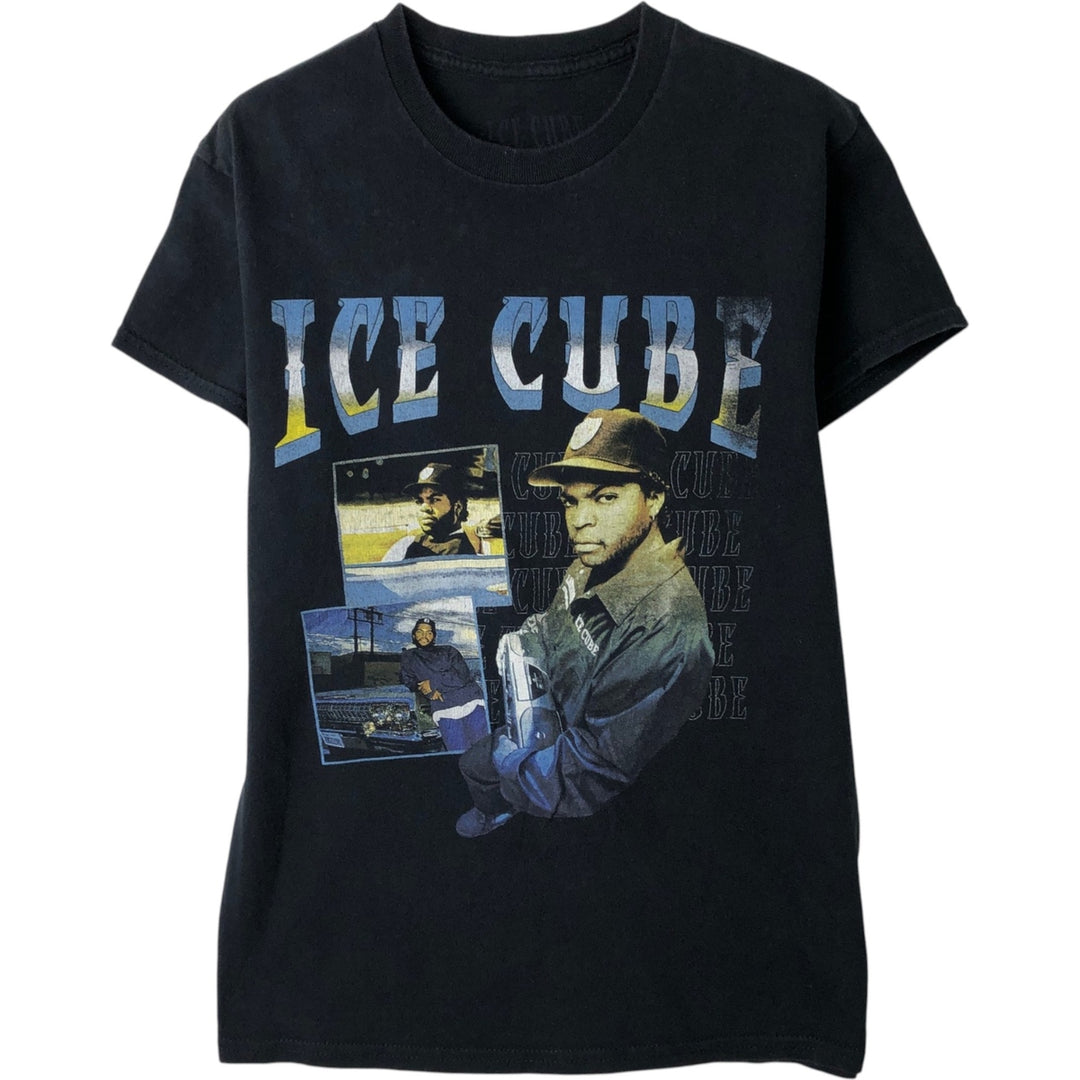 ICE CUBE Wrap T-Shirt (Women's Size S) unclear black type Vintage Second Hand