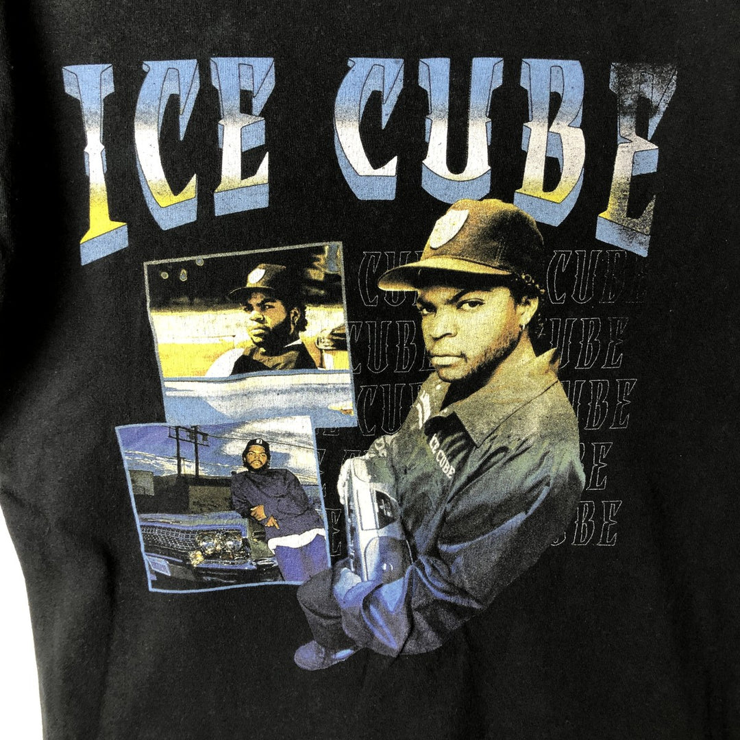 ICE CUBE Wrap T-Shirt (Women's Size S) unclear black type Vintage Second Hand