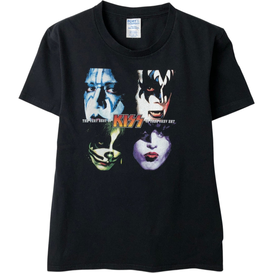 PORT & COMPANY KISS Band T-shirt (Women's size L equivalent) cotton black type Vintage Second Hand