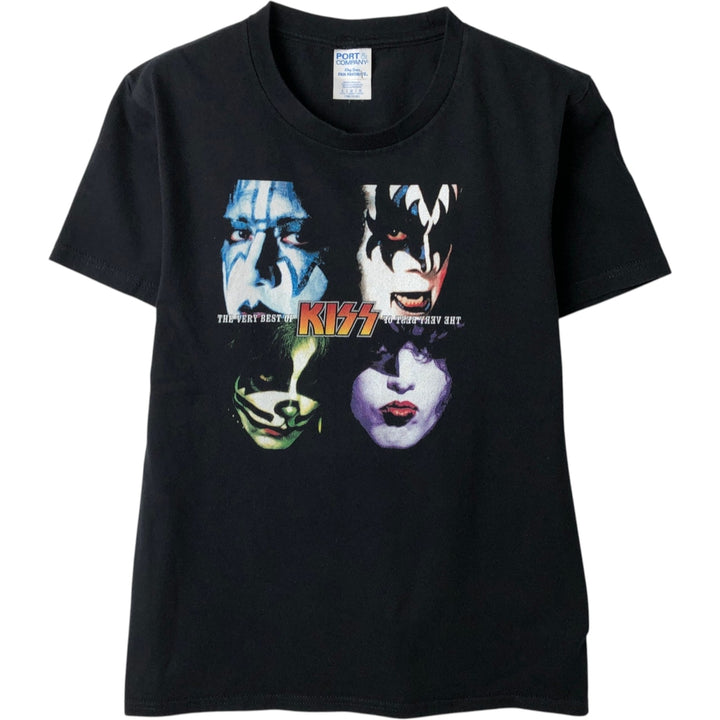 PORT & COMPANY KISS Band T-shirt (Women's size L equivalent) cotton black type Vintage Second Hand