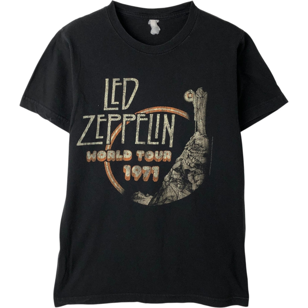 2000'S LED ZEPPELIN Band T-shirt (Women's Size S) unclear black type Vintage Second Hand