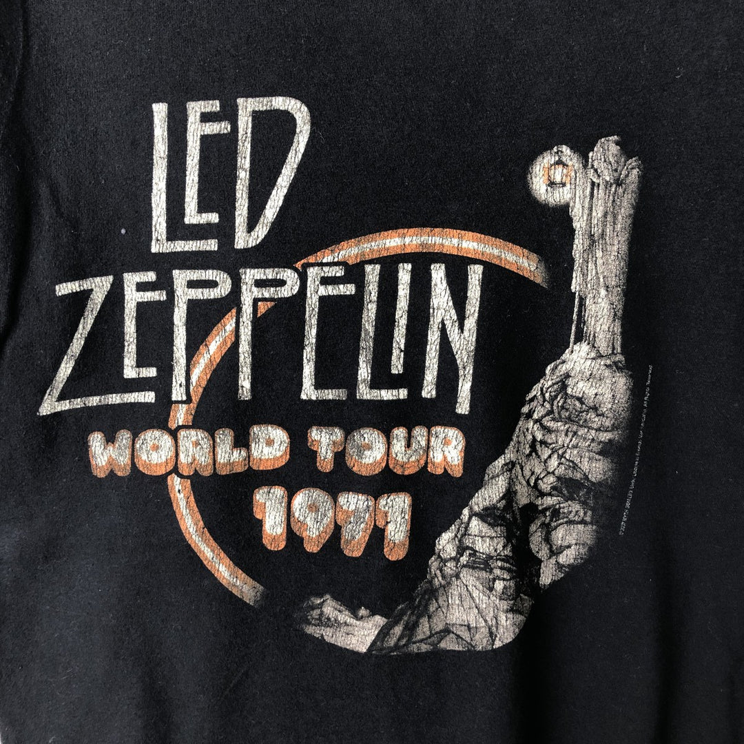 2000'S LED ZEPPELIN Band T-shirt (Women's Size S) unclear black type Vintage Second Hand