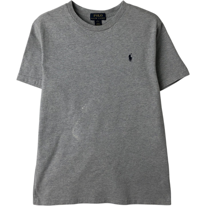Ralph Lauren POLO RALPH LAUREN short-sleeved one-point logo T-shirt, women's size L cotton gray type Vintage Second Hand