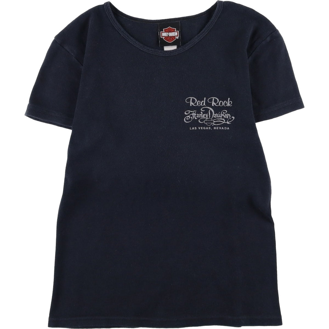 Harley-Davidson Motorcycle Bike T-shirt for women (S size) unclear black type Vintage Second Hand