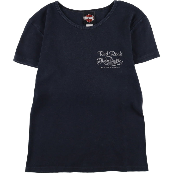Harley-Davidson Motorcycle Bike T-shirt for women (S size) unclear black type Vintage Second Hand