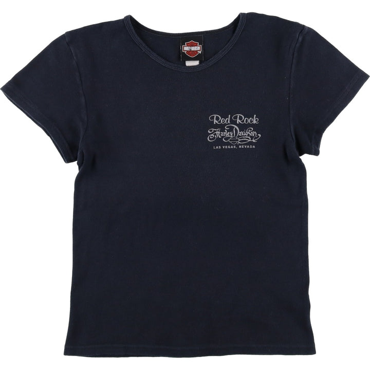 Harley-Davidson Motorcycle Bike T-shirt for women (S size) unclear black type Vintage Second Hand
