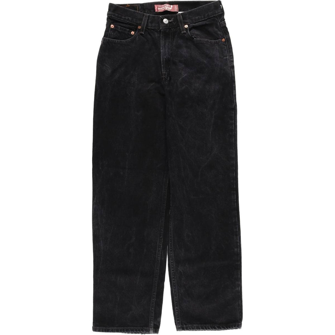 Levi's 550 Relaxed Fit Slim Black Denim Tapered Jeans, Women's Size L (equivalent to W29) cotton black type Vintage Second Hand