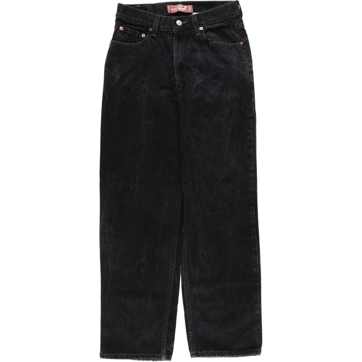 Levi's 550 Relaxed Fit Slim Black Denim Tapered Jeans, Women's Size L (equivalent to W29) cotton black type Vintage Second Hand
