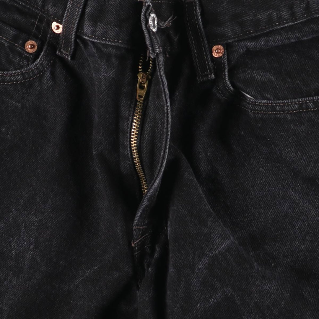Levi's 550 Relaxed Fit Slim Black Denim Tapered Jeans, Women's Size L (equivalent to W29) cotton black type Vintage Second Hand