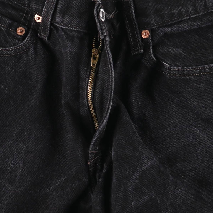 Levi's 550 Relaxed Fit Slim Black Denim Tapered Jeans, Women's Size L (equivalent to W29) cotton black type Vintage Second Hand