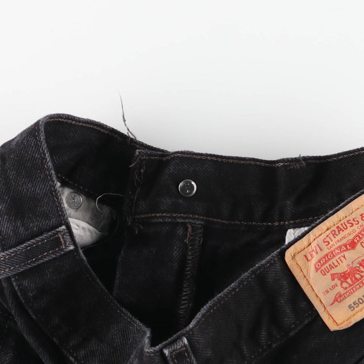 Levi's 550 Relaxed Fit Slim Black Denim Tapered Jeans, Women's Size L (equivalent to W29) cotton black type Vintage Second Hand