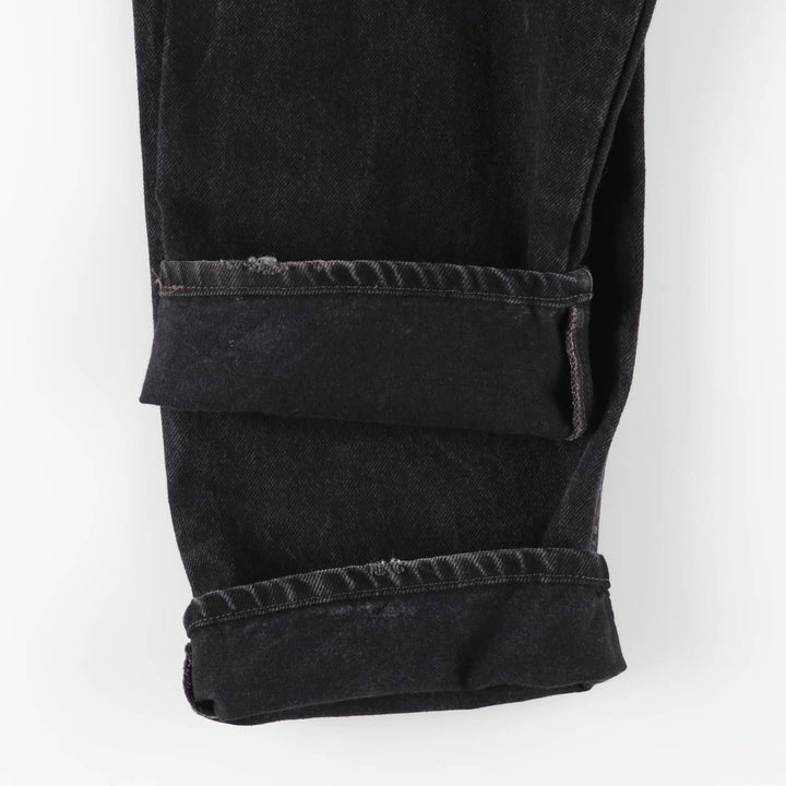 Levi's 550 Relaxed Fit Slim Black Denim Tapered Jeans, Women's Size L (equivalent to W29) cotton black type Vintage Second Hand