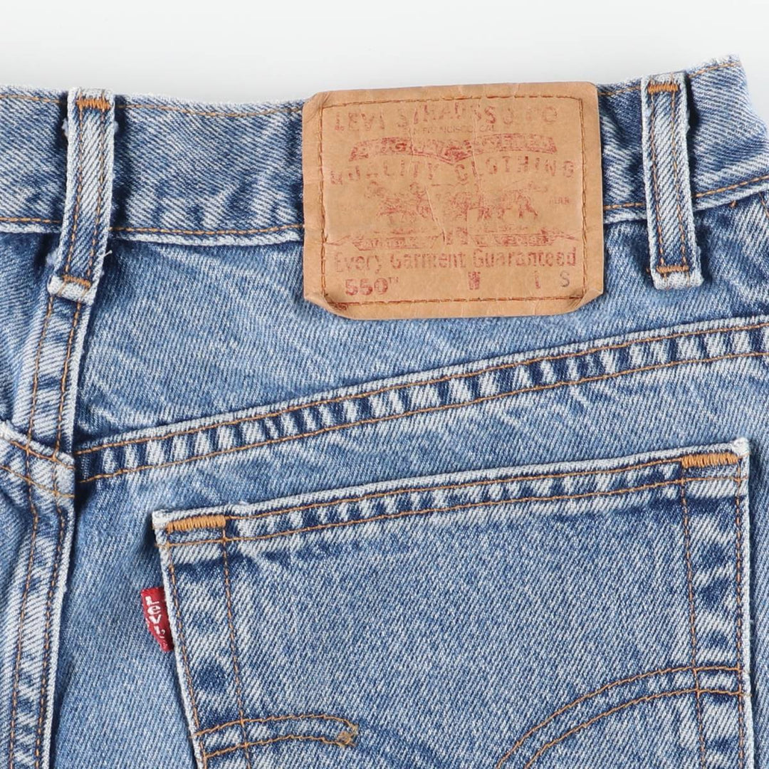 Levi's 550 Relaxed Fit Tapered Leg Cut-Off Tapered Denim Pants, Women's Size L (equivalent to W30) cotton blue type Vintage Second Hand