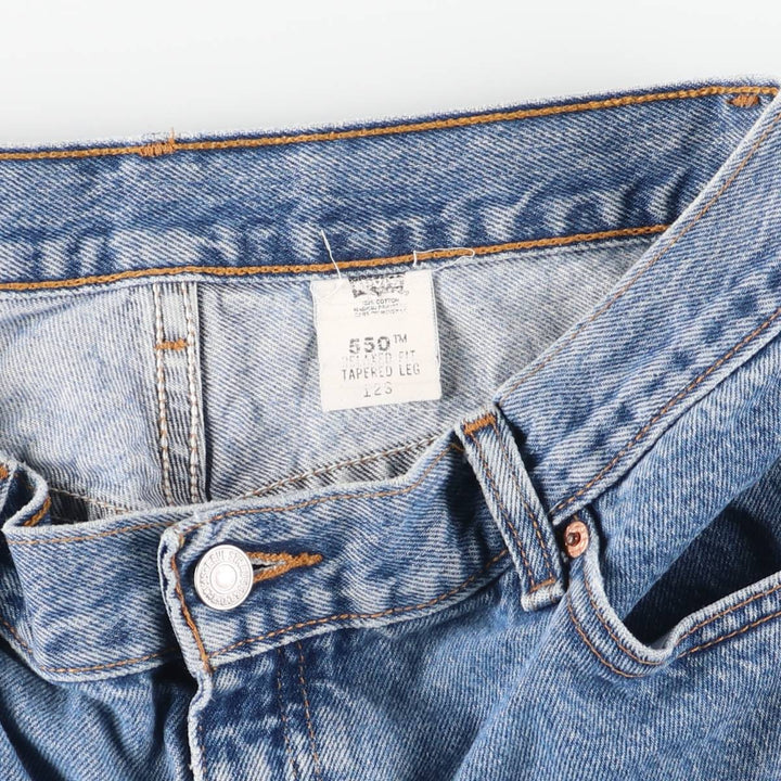 Levi's 550 Relaxed Fit Tapered Leg Cut-Off Tapered Denim Pants, Women's Size L (equivalent to W30) cotton blue type Vintage Second Hand