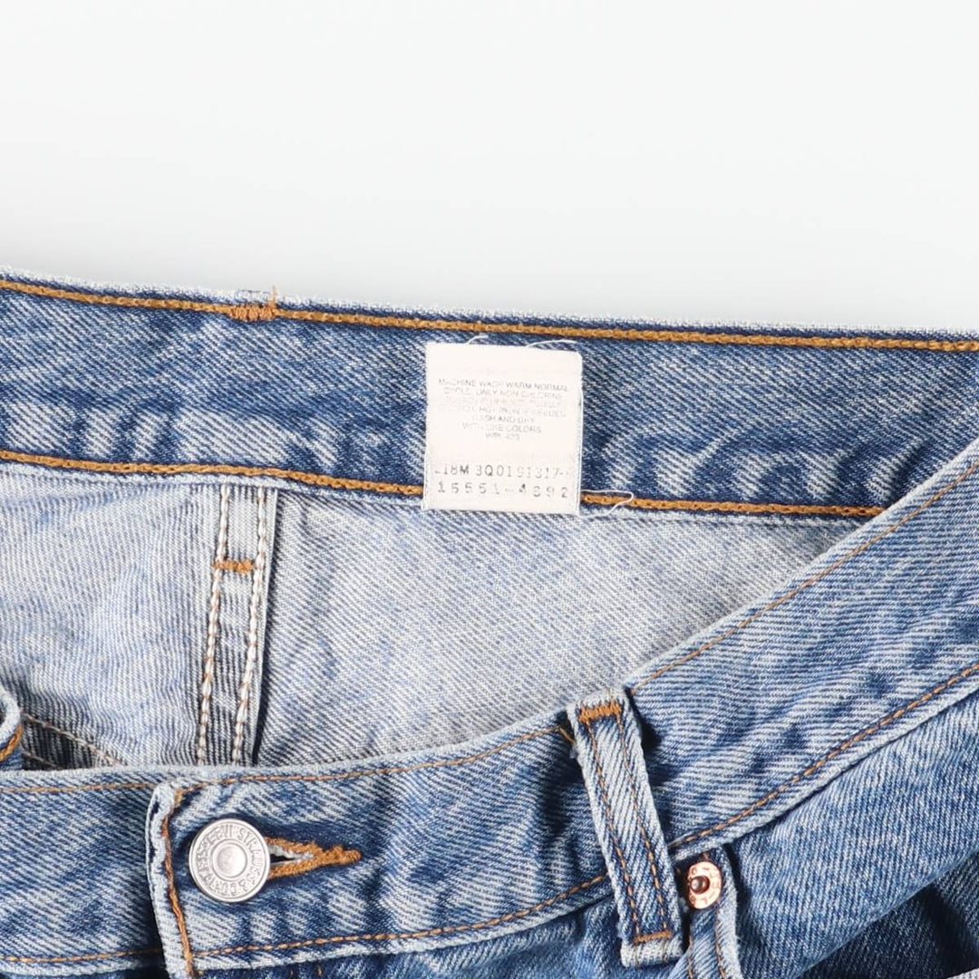Levi's 550 Relaxed Fit Tapered Leg Cut-Off Tapered Denim Pants, Women's Size L (equivalent to W30) cotton blue type Vintage Second Hand