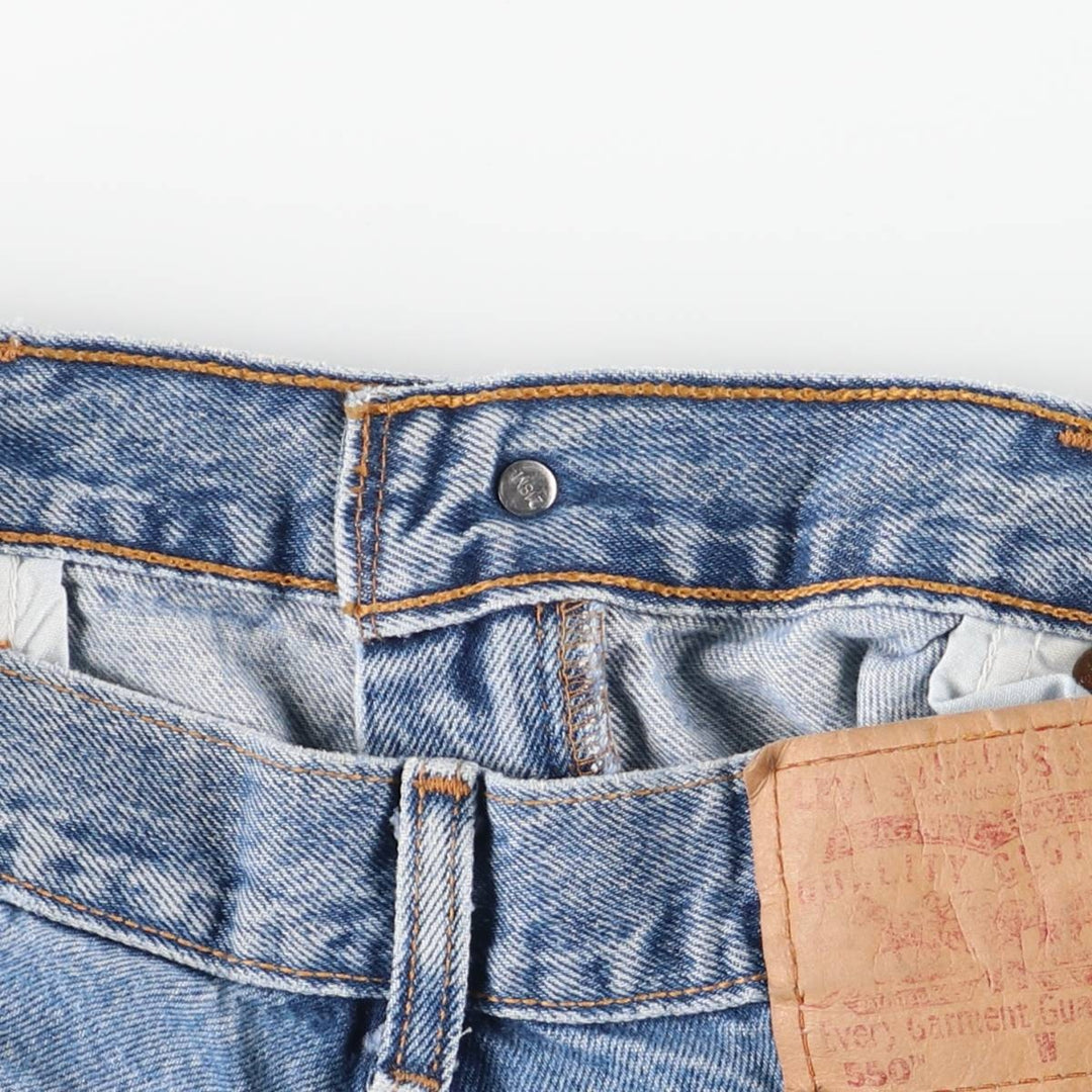 Levi's 550 Relaxed Fit Tapered Leg Cut-Off Tapered Denim Pants, Women's Size L (equivalent to W30) cotton blue type Vintage Second Hand