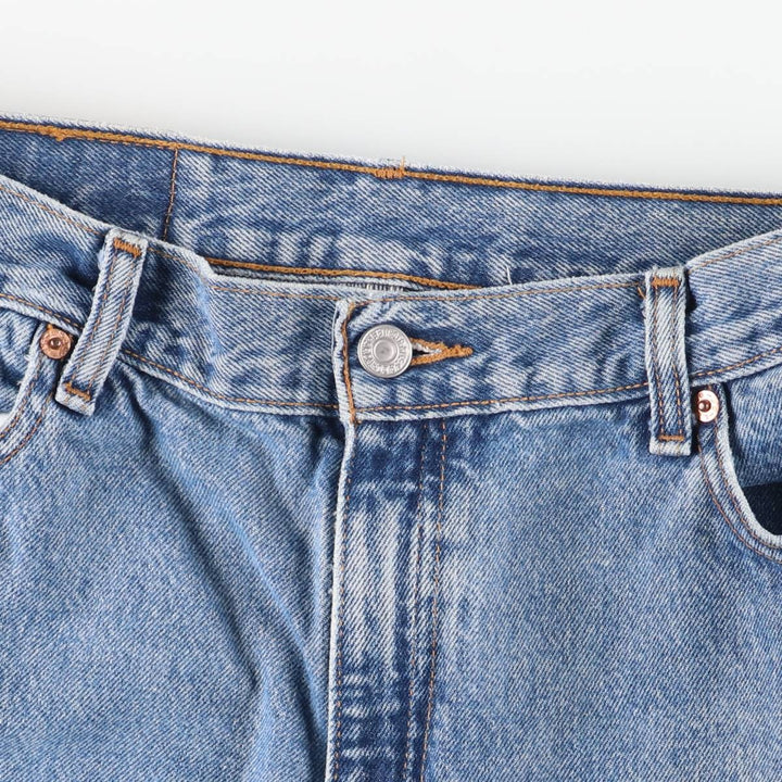 Levi's 550 Relaxed Fit Tapered Leg Cut-Off Tapered Denim Pants, Women's Size L (equivalent to W30) cotton blue type Vintage Second Hand