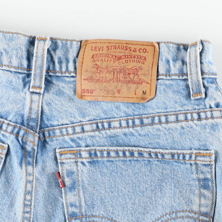 1990'S Levi's 550 Relaxed Fit Tapered Leg Denim Pants, Made in USA, Women's Size L (equivalent to W29), Vintage. cotton Blue type light blue Vintage Second Hand