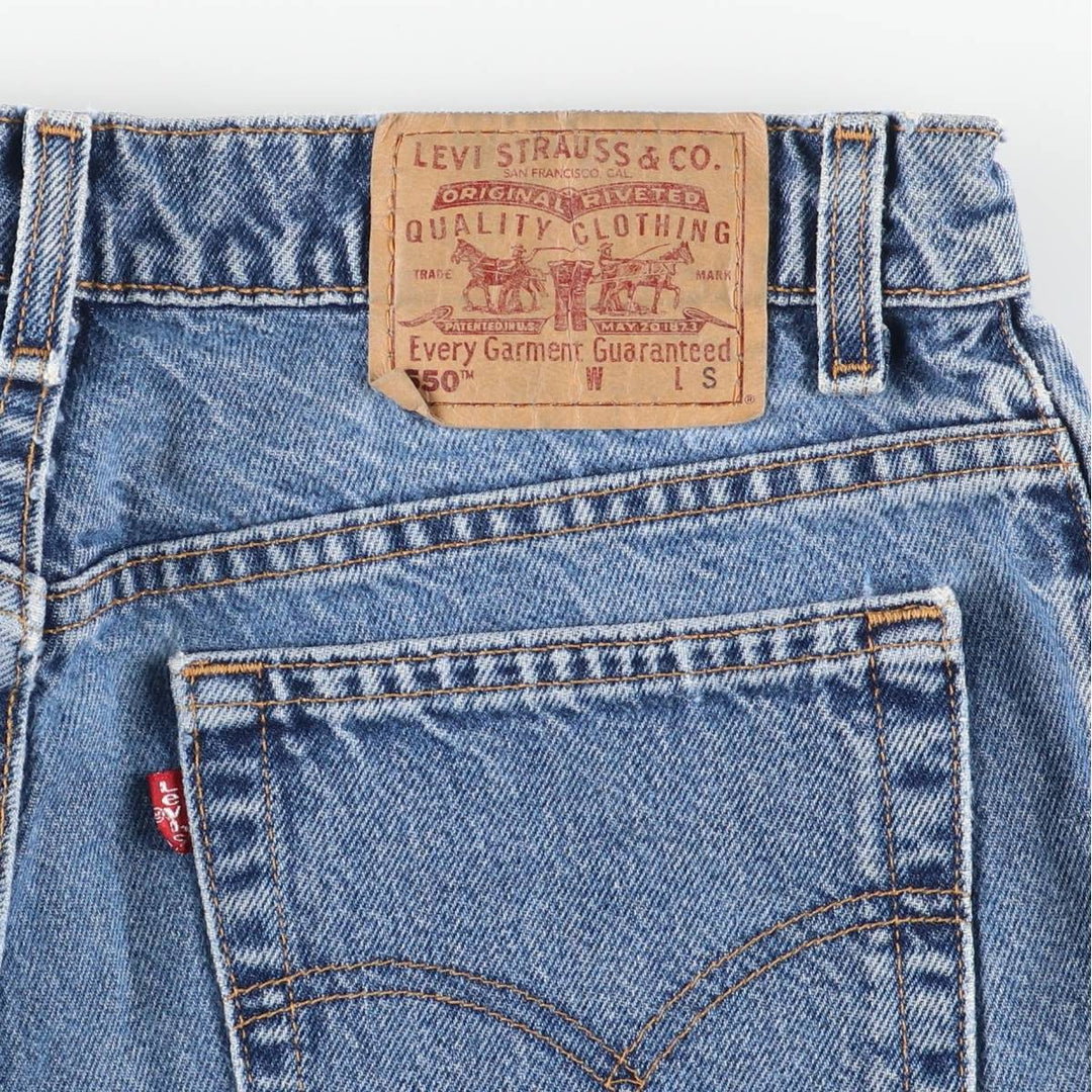 90'S Levi's 550 Relaxed Fit Tapered Leg Tapered Denim Pants, Made in USA, Women's XL (equivalent to W32), Vintage. cotton blue type Vintage Second Hand