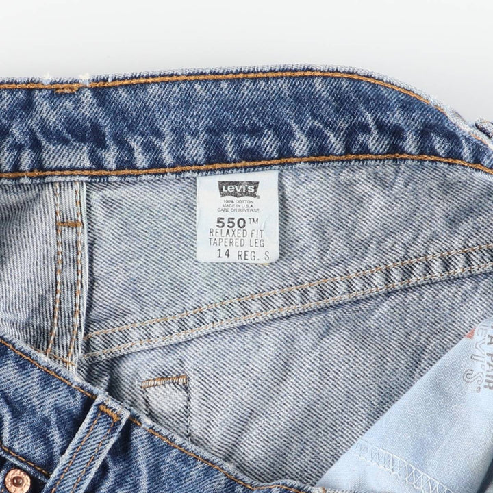 90'S Levi's 550 Relaxed Fit Tapered Leg Tapered Denim Pants, Made in USA, Women's XL (equivalent to W32), Vintage. cotton blue type Vintage Second Hand
