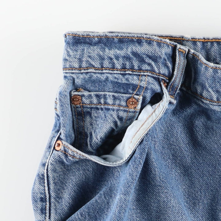 90'S Levi's 550 Relaxed Fit Tapered Leg Tapered Denim Pants, Made in USA, Women's XL (equivalent to W32), Vintage. cotton blue type Vintage Second Hand