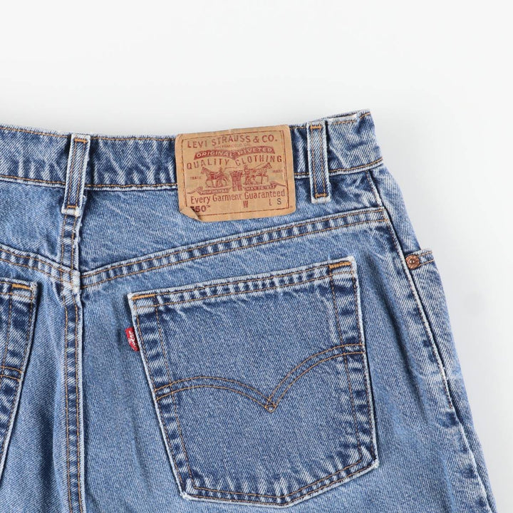 90'S Levi's 550 Relaxed Fit Tapered Leg Tapered Denim Pants, Made in USA, Women's XL (equivalent to W32), Vintage. cotton blue type Vintage Second Hand