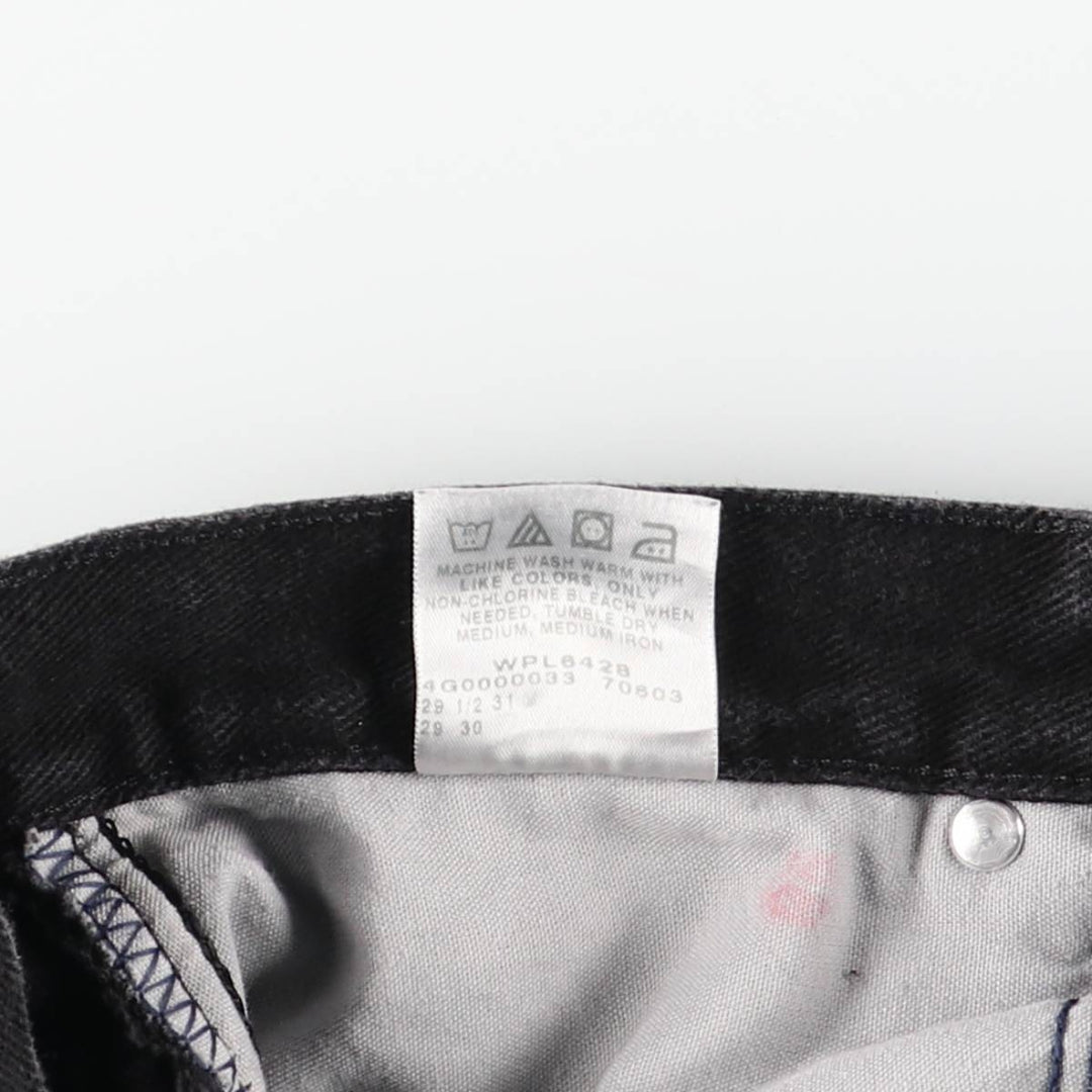 Lee Black Denim Tapered Denim Pants, Women's Size L (equivalent to W28) cotton black type Vintage Second Hand
