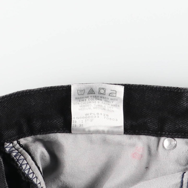 Lee Black Denim Tapered Denim Pants, Women's Size L (equivalent to W28) cotton black type Vintage Second Hand