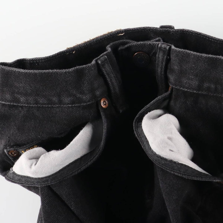 Lee Black Denim Tapered Denim Pants, Women's Size L (equivalent to W28) cotton black type Vintage Second Hand