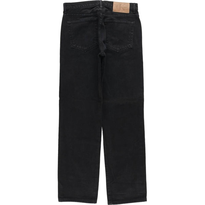 90s-00'S Calvin Klein Jeans Black Denim Tapered Denim Pants Made in USA Women's Size L (W30 equivalent) Vintage cotton black type Vintage Second Hand