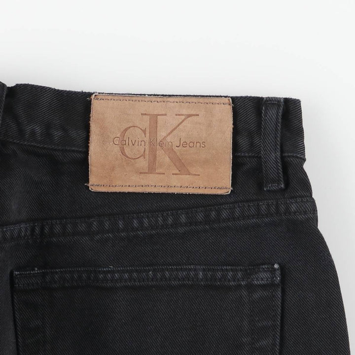 90s-00'S Calvin Klein Jeans Black Denim Tapered Denim Pants Made in USA Women's Size L (W30 equivalent) Vintage cotton black type Vintage Second Hand