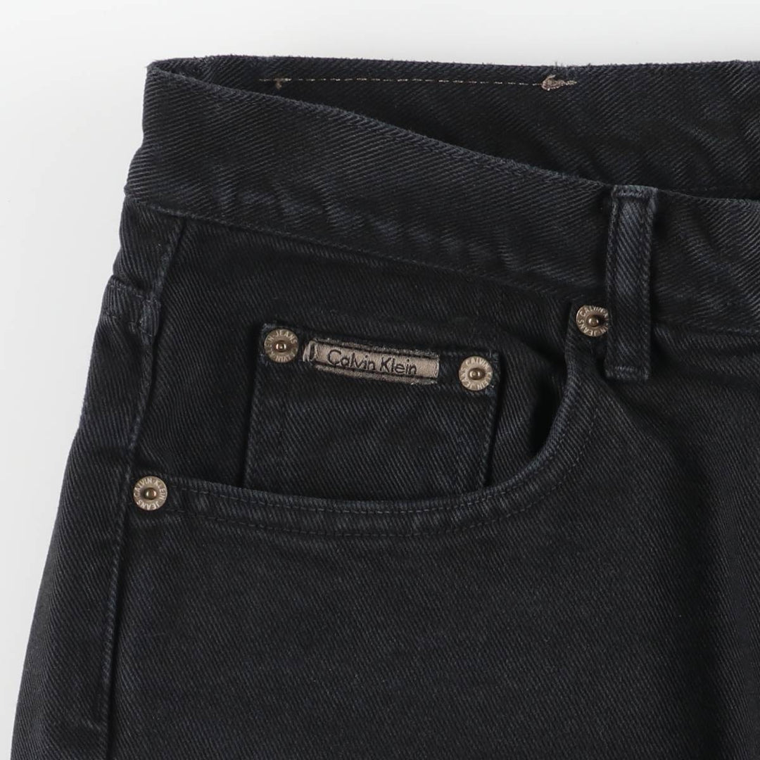 90s-00'S Calvin Klein Jeans Black Denim Tapered Denim Pants Made in USA Women's Size L (W30 equivalent) Vintage cotton black type Vintage Second Hand