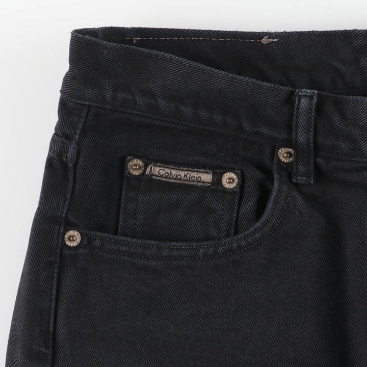 90s-00'S Calvin Klein Jeans Black Denim Tapered Denim Pants Made in USA Women's Size L (W30 equivalent) Vintage cotton black type Vintage Second Hand