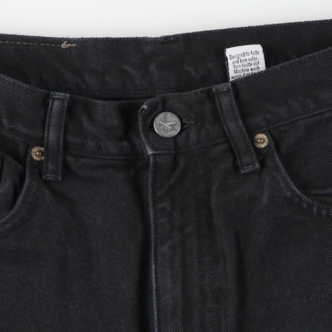 90s-00'S Calvin Klein Jeans Black Denim Tapered Denim Pants Made in USA Women's Size L (W30 equivalent) Vintage cotton black type Vintage Second Hand